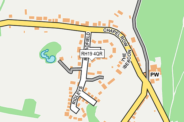 RH19 4QR map - OS OpenMap – Local (Ordnance Survey) RH19 4QR map - OS OpenMap – Local (Ordnance Survey)