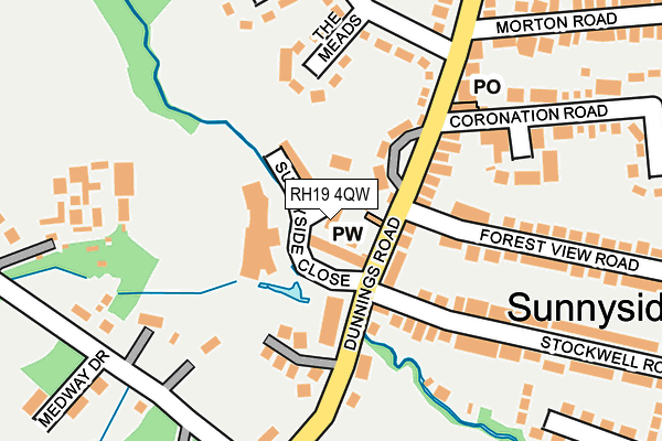 RH19 4QW map - OS OpenMap – Local (Ordnance Survey) RH19 4QW map - OS OpenMap – Local (Ordnance Survey)