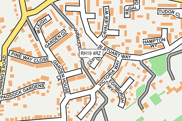 RH19 4RZ map - OS OpenMap – Local (Ordnance Survey) RH19 4RZ map - OS OpenMap – Local (Ordnance Survey)