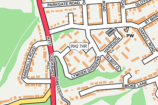 RH2 7HR map - OS OpenMap – Local (Ordnance Survey) RH2 7HR map - OS OpenMap – Local (Ordnance Survey)
