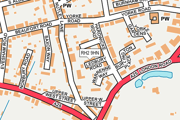 RH2 9HN map - OS OpenMap – Local (Ordnance Survey) RH2 9HN map - OS OpenMap – Local (Ordnance Survey)