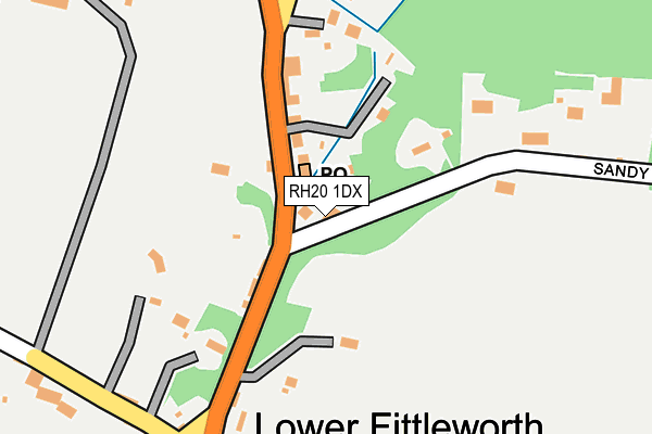 RH20 1DX map - OS OpenMap – Local (Ordnance Survey) RH20 1DX map - OS OpenMap – Local (Ordnance Survey)