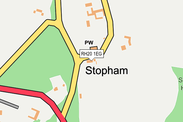 RH20 1EG map - OS OpenMap – Local (Ordnance Survey) RH20 1EG map - OS OpenMap – Local (Ordnance Survey)