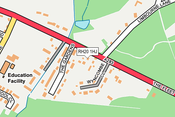 RH20 1HJ map - OS OpenMap – Local (Ordnance Survey) RH20 1HJ map - OS OpenMap – Local (Ordnance Survey)
