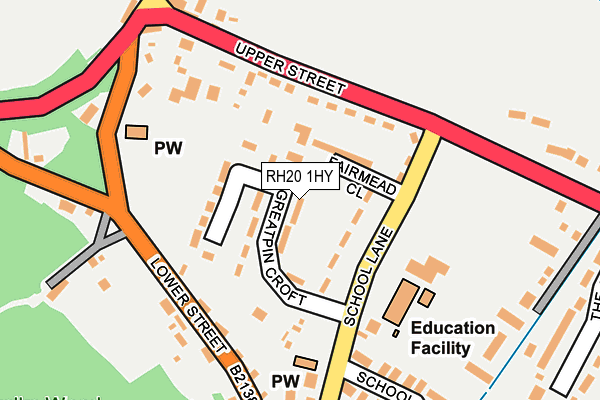 RH20 1HY map - OS OpenMap – Local (Ordnance Survey) RH20 1HY map - OS OpenMap – Local (Ordnance Survey)