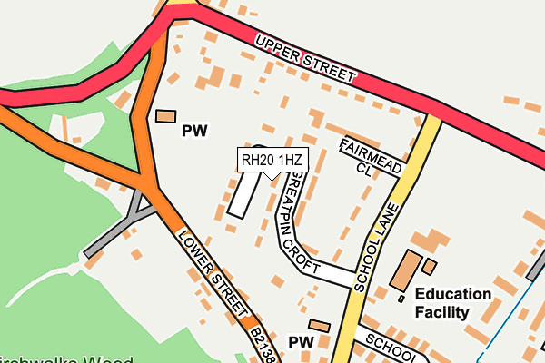 RH20 1HZ map - OS OpenMap – Local (Ordnance Survey) RH20 1HZ map - OS OpenMap – Local (Ordnance Survey)