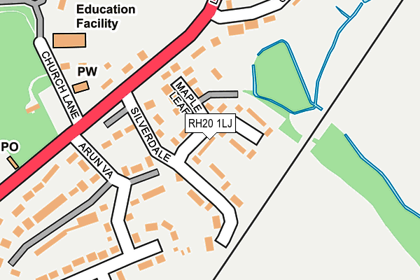 RH20 1LJ map - OS OpenMap – Local (Ordnance Survey)