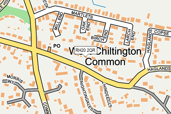 RH20 2QR map - OS OpenMap – Local (Ordnance Survey) RH20 2QR map - OS OpenMap – Local (Ordnance Survey)