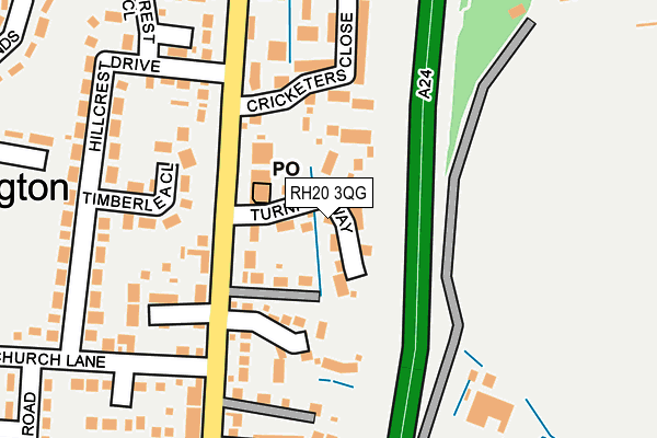 RH20 3QG map - OS OpenMap – Local (Ordnance Survey) RH20 3QG map - OS OpenMap – Local (Ordnance Survey)