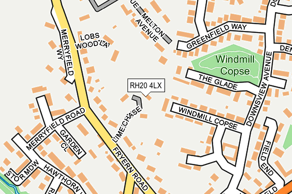 RH20 4LX map - OS OpenMap – Local (Ordnance Survey) RH20 4LX map - OS OpenMap – Local (Ordnance Survey)