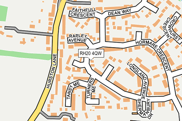 RH20 4QW map - OS OpenMap – Local (Ordnance Survey) RH20 4QW map - OS OpenMap – Local (Ordnance Survey)