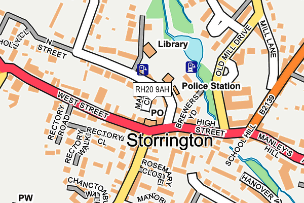 RH20 9AH map - OS OpenMap – Local (Ordnance Survey) RH20 9AH map - OS OpenMap – Local (Ordnance Survey)