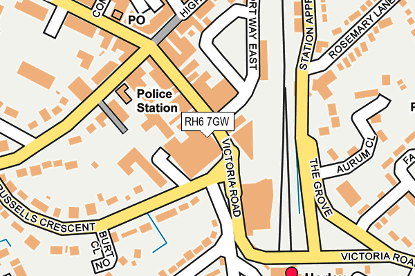 RH6 7GW map - OS OpenMap – Local (Ordnance Survey) RH6 7GW map - OS OpenMap – Local (Ordnance Survey)