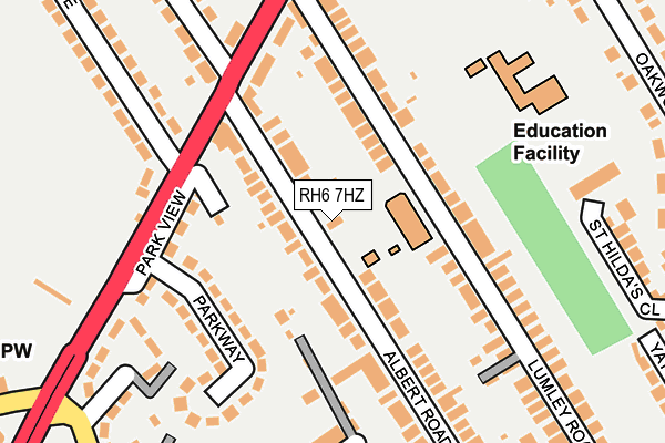 RH6 7HZ map - OS OpenMap – Local (Ordnance Survey) RH6 7HZ map - OS OpenMap – Local (Ordnance Survey)