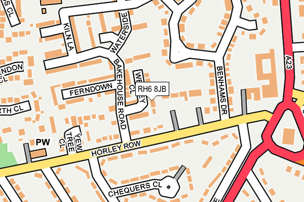 RH6 8JB map - OS OpenMap – Local (Ordnance Survey) RH6 8JB map - OS OpenMap – Local (Ordnance Survey)