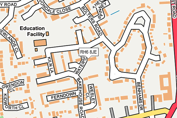 RH6 8JE map - OS OpenMap – Local (Ordnance Survey) RH6 8JE map - OS OpenMap – Local (Ordnance Survey)