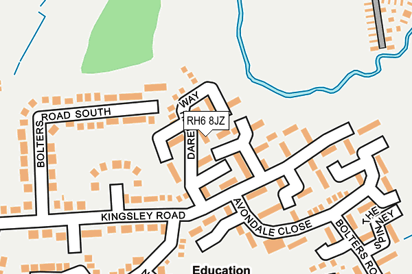 RH6 8JZ map - OS OpenMap – Local (Ordnance Survey)