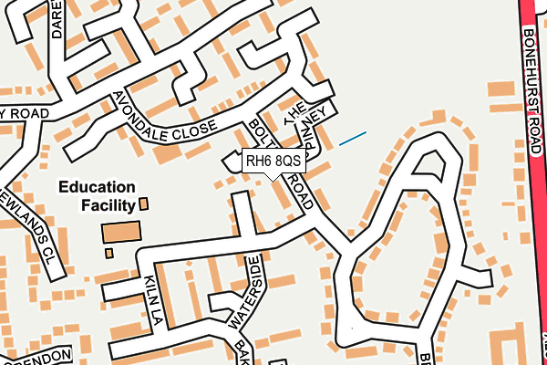 RH6 8QS map - OS OpenMap – Local (Ordnance Survey) RH6 8QS map - OS OpenMap – Local (Ordnance Survey)