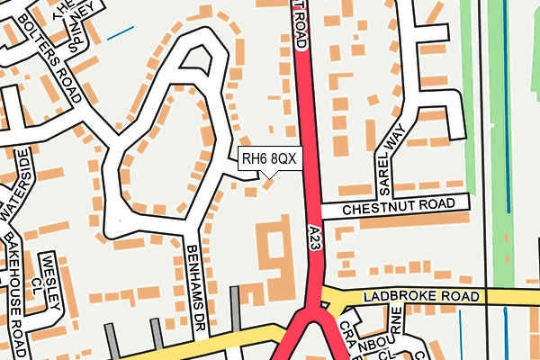 RH6 8QX map - OS OpenMap – Local (Ordnance Survey) RH6 8QX map - OS OpenMap – Local (Ordnance Survey)