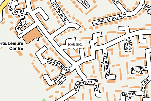 RH6 8RL map - OS OpenMap – Local (Ordnance Survey) RH6 8RL map - OS OpenMap – Local (Ordnance Survey)