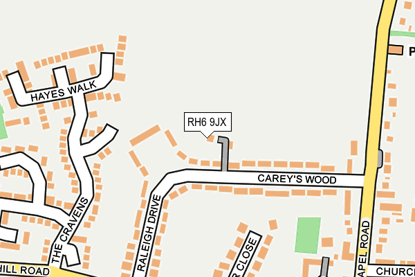 RH6 9JX map - OS OpenMap – Local (Ordnance Survey) RH6 9JX map - OS OpenMap – Local (Ordnance Survey)