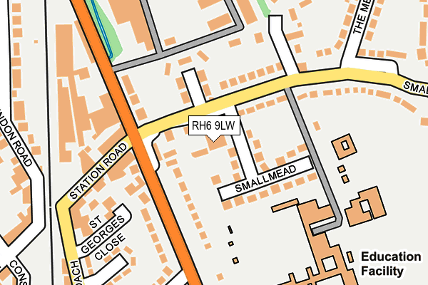 RH6 9LW map - OS OpenMap – Local (Ordnance Survey) RH6 9LW map - OS OpenMap – Local (Ordnance Survey)
