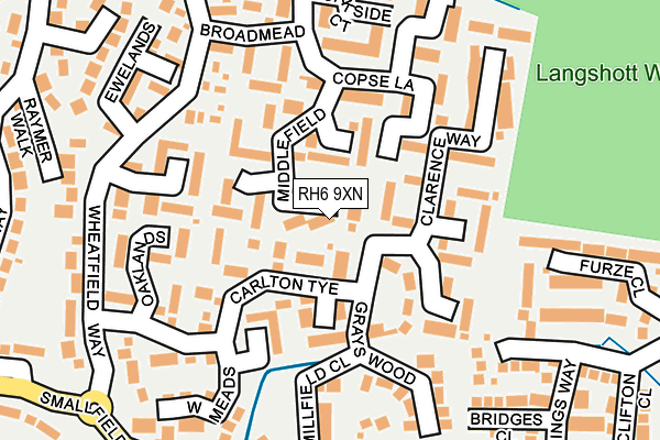 RH6 9XN map - OS OpenMap – Local (Ordnance Survey) RH6 9XN map - OS OpenMap – Local (Ordnance Survey)