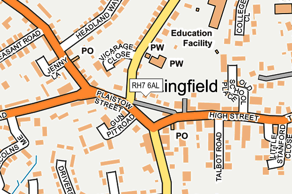 RH7 6AL map - OS OpenMap – Local (Ordnance Survey) RH7 6AL map - OS OpenMap – Local (Ordnance Survey)