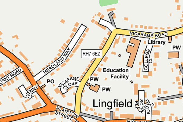 RH7 6EZ map - OS OpenMap – Local (Ordnance Survey)