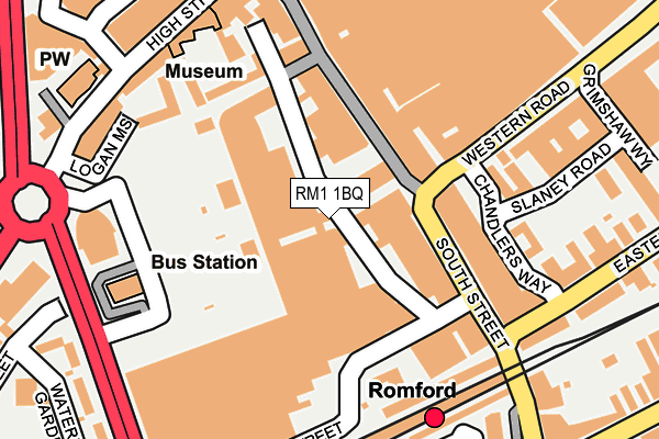 RM1 1BQ map - OS OpenMap – Local (Ordnance Survey) RM1 1BQ map - OS OpenMap – Local (Ordnance Survey)