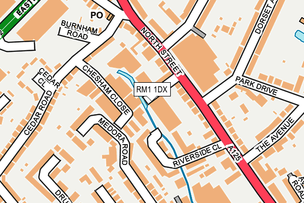 RM1 1DX map - OS OpenMap – Local (Ordnance Survey) RM1 1DX map - OS OpenMap – Local (Ordnance Survey)