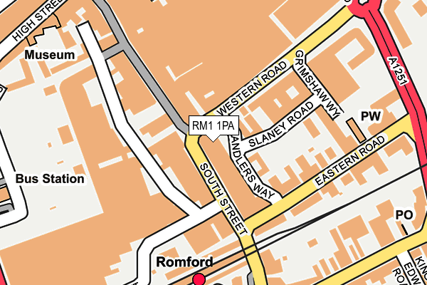RM1 1PA map - OS OpenMap – Local (Ordnance Survey) RM1 1PA map - OS OpenMap – Local (Ordnance Survey)