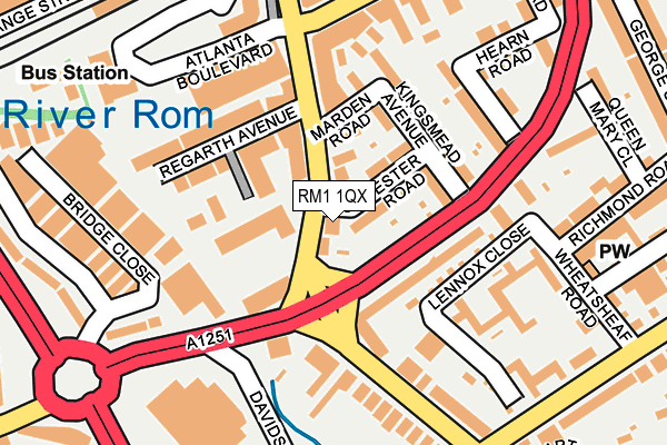 RM1 1QX map - OS OpenMap – Local (Ordnance Survey) RM1 1QX map - OS OpenMap – Local (Ordnance Survey)