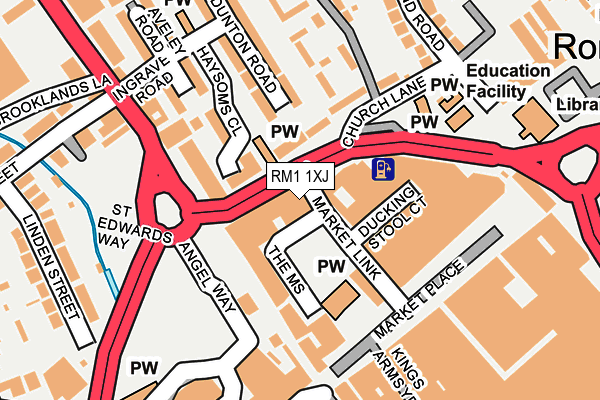 RM1 1XJ map - OS OpenMap – Local (Ordnance Survey)