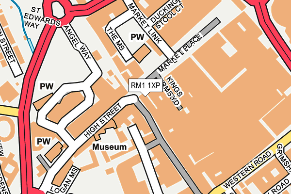 RM1 1XP map - OS OpenMap – Local (Ordnance Survey) RM1 1XP map - OS OpenMap – Local (Ordnance Survey)