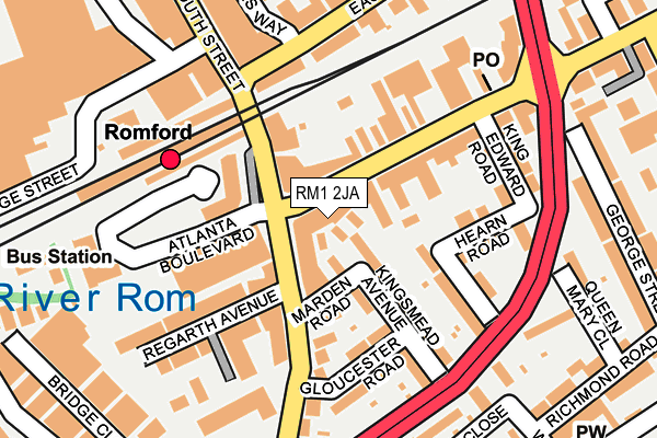 RM1 2JA map - OS OpenMap – Local (Ordnance Survey) RM1 2JA map - OS OpenMap – Local (Ordnance Survey)