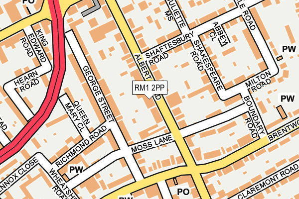 RM1 2PP map - OS OpenMap – Local (Ordnance Survey) RM1 2PP map - OS OpenMap – Local (Ordnance Survey)
