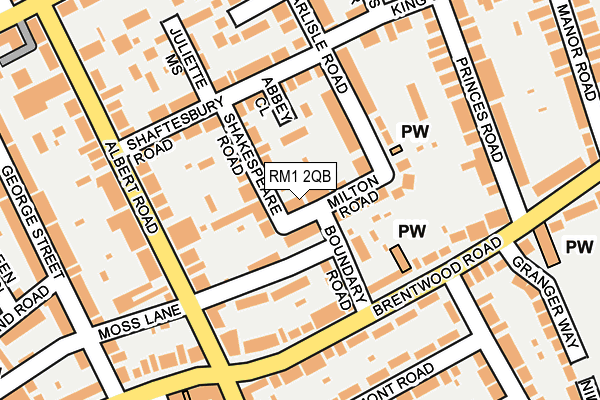 RM1 2QB map - OS OpenMap – Local (Ordnance Survey) RM1 2QB map - OS OpenMap – Local (Ordnance Survey)