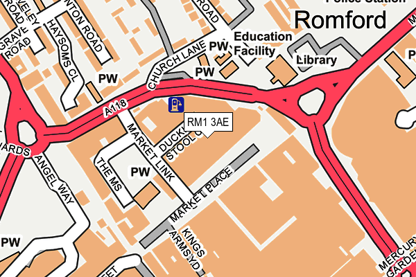 RM1 3AE map - OS OpenMap – Local (Ordnance Survey) RM1 3AE map - OS OpenMap – Local (Ordnance Survey)