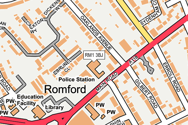 RM1 3BJ map - OS OpenMap – Local (Ordnance Survey) RM1 3BJ map - OS OpenMap – Local (Ordnance Survey)