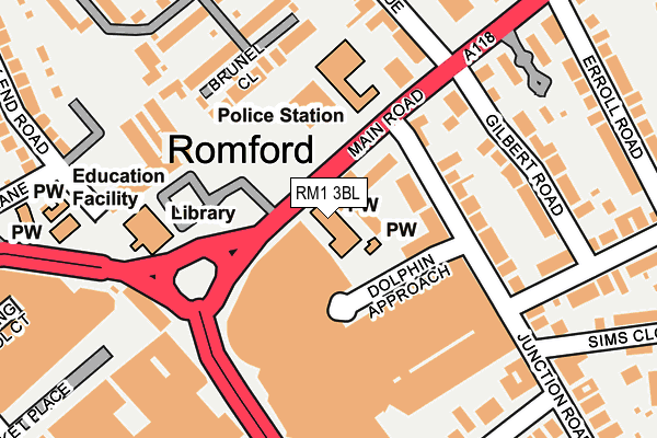 RM1 3BL map - OS OpenMap – Local (Ordnance Survey) RM1 3BL map - OS OpenMap – Local (Ordnance Survey)