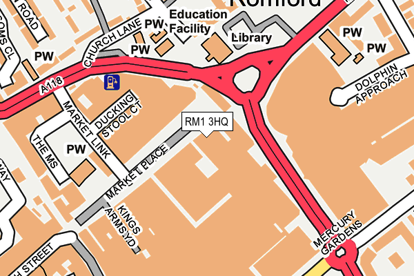 RM1 3HQ map - OS OpenMap – Local (Ordnance Survey)