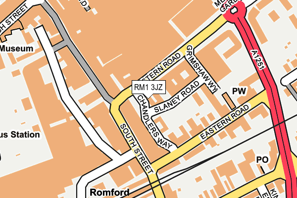 RM1 3JZ map - OS OpenMap – Local (Ordnance Survey) RM1 3JZ map - OS OpenMap – Local (Ordnance Survey)