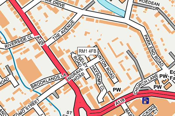 RM1 4FB map - OS OpenMap – Local (Ordnance Survey) RM1 4FB map - OS OpenMap – Local (Ordnance Survey)