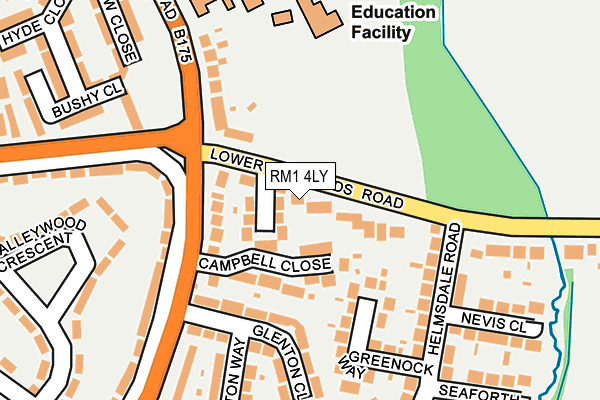 RM1 4LY map - OS OpenMap – Local (Ordnance Survey) RM1 4LY map - OS OpenMap – Local (Ordnance Survey)