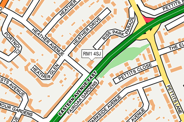 RM1 4SJ map - OS OpenMap – Local (Ordnance Survey) RM1 4SJ map - OS OpenMap – Local (Ordnance Survey)