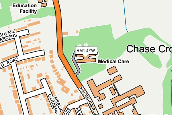 RM1 4YW map - OS OpenMap – Local (Ordnance Survey) RM1 4YW map - OS OpenMap – Local (Ordnance Survey)
