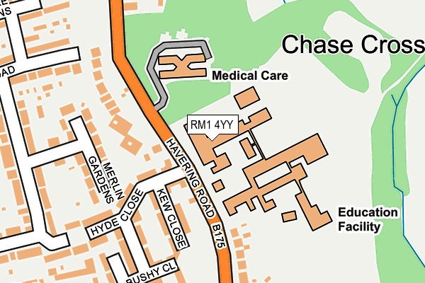 RM1 4YY map - OS OpenMap – Local (Ordnance Survey) RM1 4YY map - OS OpenMap – Local (Ordnance Survey)