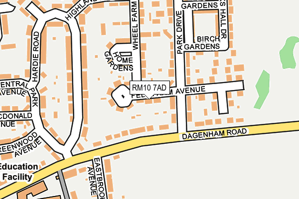 RM10 7AD map - OS OpenMap – Local (Ordnance Survey) RM10 7AD map - OS OpenMap – Local (Ordnance Survey)
