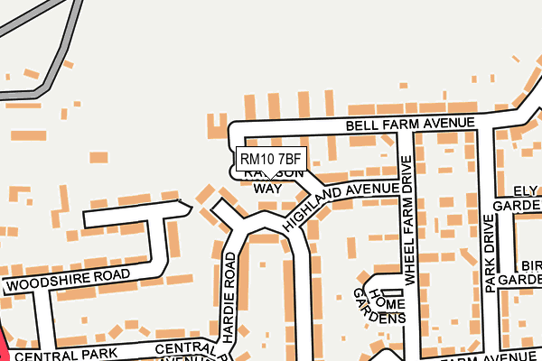 RM10 7BF map - OS OpenMap – Local (Ordnance Survey) RM10 7BF map - OS OpenMap – Local (Ordnance Survey)
